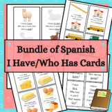 Spanish Vocabulary I Have Who Has Cards with Farm School F