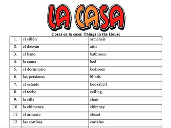 Bedroom Words In Spanish