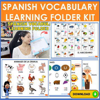 Preview of Spanish Vocabulary Learning Folder KIT