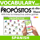 Spanish Vocabulary Mat - Propósitos de Año Nuevo - New Yea