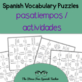 Spanish Vocabulary Puzzles: Activities, Pastimes / Activid