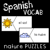 Nature Vocabulary in Spanish Vocabulary Puzzles: Naturaleza
