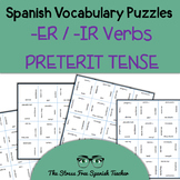 Spanish Vocabulary Puzzles Regular -ER / -IR Verbs in the 