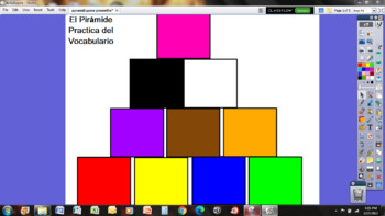 Preview of Spanish Vocabulary Pyramid Game:  A Promethean Flipchart