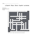 Spanish Vocabulary - Shops and Stores Crossword Puzzle
