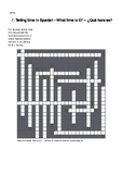 Spanish Vocabulary - Telling Time Crossword Puzzle