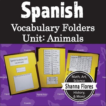 Preview of Spanish Vocabulary Unit Folder - Los Animales - Animals