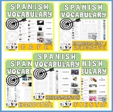 Spanish Vocabulary Worksheet Card Crossword Word Search Anagram