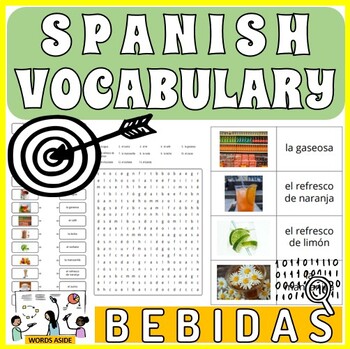 Spanish Vocabulary Worksheets Flash Cards Crossword Word Search Anagram ...