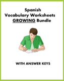 Spanish Vocabulary GROWING BUNDLE: 44+ Worksheets @50% off