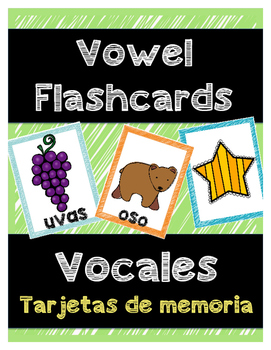 Preview of Spanish Vowel Picture Flashcards*Tarjetas de las vocales en español