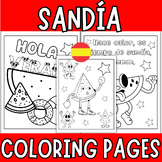 Spanish Watermelon Summer Coloring Pages -Sandía Coloring 