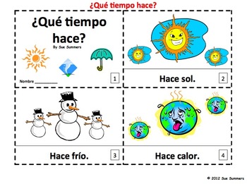 Spanish Weather 2 Emergent Reader Booklets - Que Tiempo Hace? by Sue