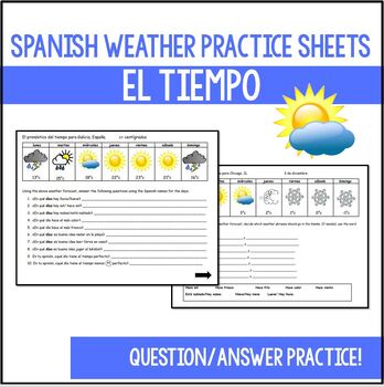 Spanish Weather Forecast Worksheets Teaching Resources Tpt