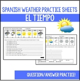 Spanish Weather El tiempo Practice Sheet Set