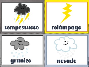 Buy Spanish & English Weather Flashcards Homeschool Printables