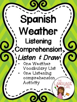 Spanish Weather Listen And Draw By Loca Language Teacher Tpt
