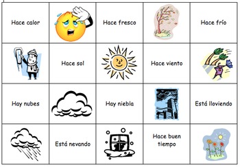 Preview of Spanish Weather Memory Cards