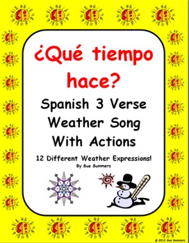 Preview of Spanish Weather Song With Actions - ¿Qué tiempo hace? - El Clima