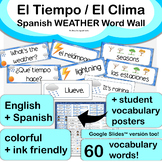 Spanish Weather Tiempo Clima WORD WALL Dual Language Class