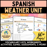 Spanish Weather Unit - El tiempo - Vocabulary Worksheets, 