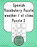 Spanish Weather Vocabulary Puzzle 2  El Clima EL TIEMPO