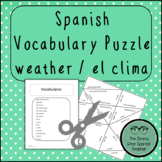 Spanish Weather Vocabulary Puzzle for El Clima y El Tiempo