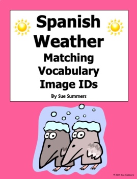 Preview of Spanish Weather Quiz / Worksheet - Matching with Vocabulary Reference -Tiempo