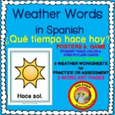Spanish Weather Words - Posters,flash cards,worksheets, 4 