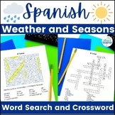 Spanish Weather and Seasons Crossword Puzzle and Word Search