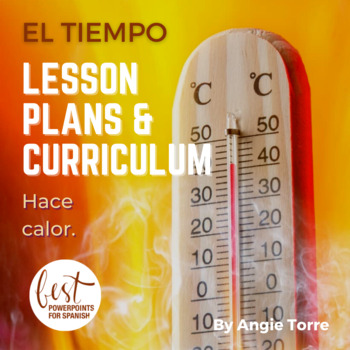 Preview of El tiempo Spanish Weather and Seasons PowerPoint and Curriculum
