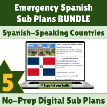 Preview of Emergency Spanish Sub Plans Webquest Bundle - Spanish Speaking Countries