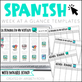 Spanish Week At A Glance Slides with Icons | Agenda Slides