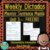 Spanish Weekly Dictado Lesson Plans Unit 3 FREEBIE