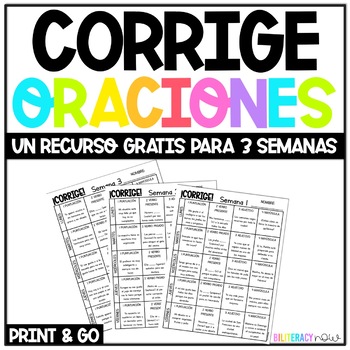 Preview of UPDATED Free Spanish Weekly Grammar Corrections for Distance Learning