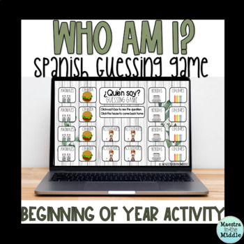 Preview of Spanish Who Am I Description Back to School Game | Beginning of Year Activity