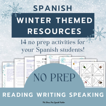 Preview of Spanish Winter Activities PACKET Invierno GREAT for Sub Plans and Fast Finishers