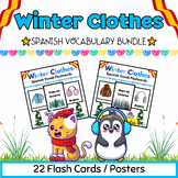 Spanish Winter Clothes Flashcards BUNDLE for PreK & Kinder