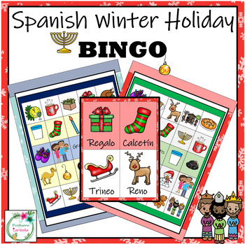 Preview of Spanish Winter Holiday BINGO - 20 Unique Boards!