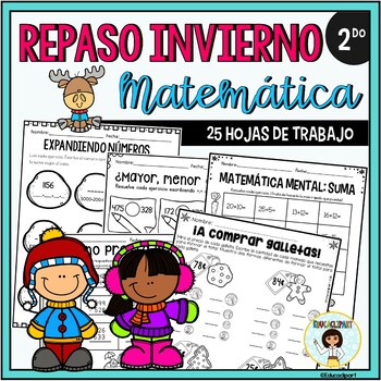 Preview of Spanish Winter Math Review - Repaso de Invierno Matemáticas