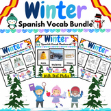 Spanish Winter Vocab Coloring Pages & Flashcards for PreK 