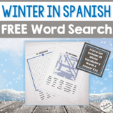 Spanish Winter Vocabulary Printable Word Search - No-Prep 