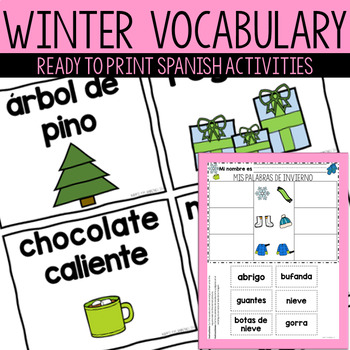 Preview of Spanish Winter Vocabulary and Activities! / Vocabulario de invierno