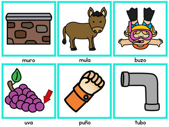 Spanish Word Building Mats Palabras Con U By The Bilingual Rainbow