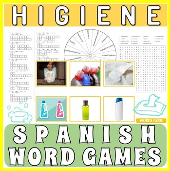 Preview of Spanish Word Games Copy Crossword Word Search Anagram HYGIENE