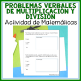 Spanish Word Problems Multiplication and Division Problema