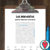Spanish Word Search - Basic Classroom Commands - Mandatos