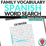 Spanish Family Vocabulary Word Search - La Familia Review 
