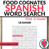 Spanish Food Vocabulary Word Search Cognates Activity - La