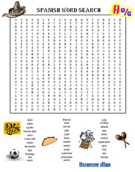 Preview of Spanish Word Search Puzzle